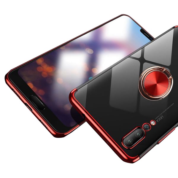 Huawei P20 - Skyddande Silikonskal med Ringhållare FLOVEME