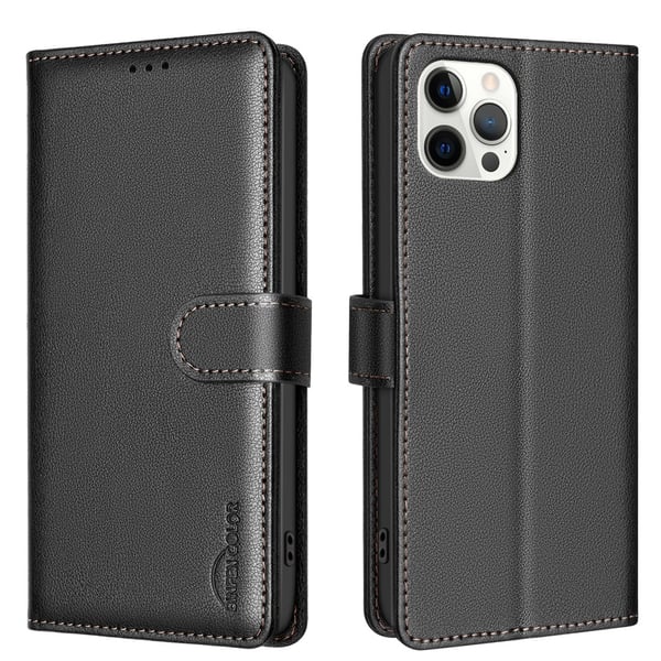 iPhone 13 Pro Max Skydd - Plånboksfodral med RFID & Stativ