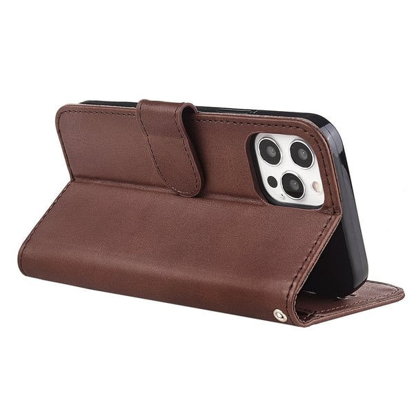 iPhone 15 Pro - Elegant Fodral i PU-läder med 4 kortplatser