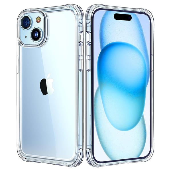 iPhone 15 PLUS - St�td�mpande Skyddande Silikonskal Genomskinlig