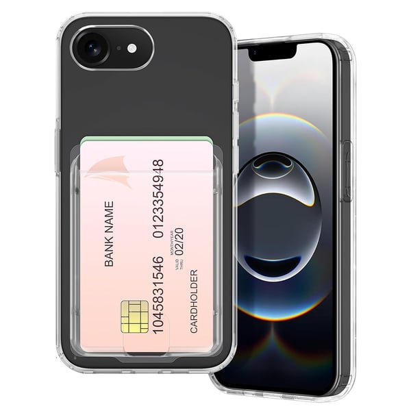 iPhone 16E - Stötsäkert Silikonskal med Kortfack