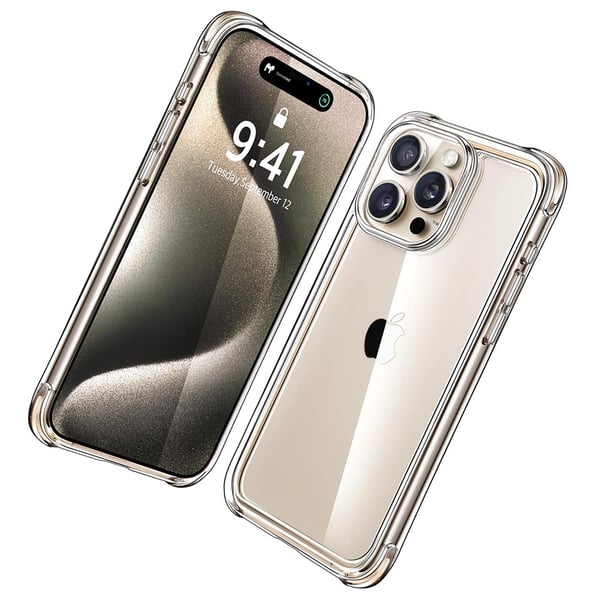 iPhone 15 Pro max - Skyddande Stilrent Stötdämpande Silikonskal Genomskinlig