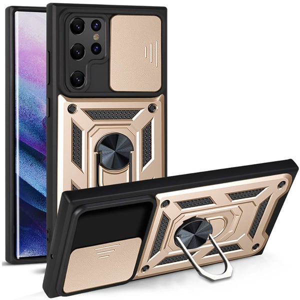 Samsung Galaxy S23 Ultra - Stilsäkert Skyddsskal Ringhållare