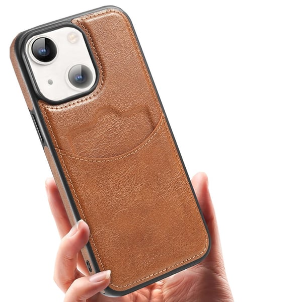 iPhone 15 Kortfodral i PU-läder - Slimmat & Stilrent Skal
