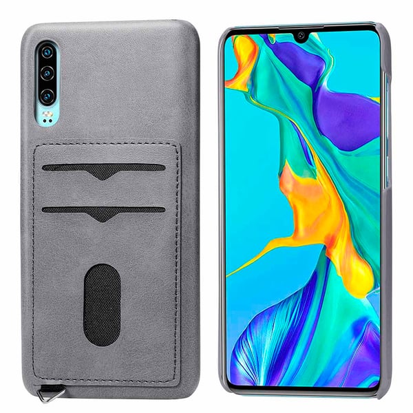 Huawei P30 - Praktiskt Skal med Kortfack (LEMAN)