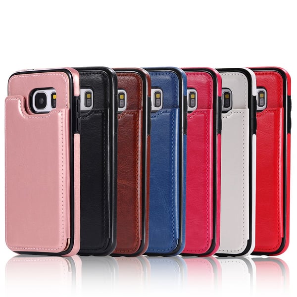 Läderskal med Plånbok/Kortfack till Samsung Galaxy S7 Edge
