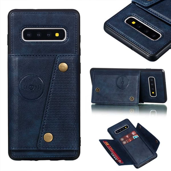 Samsung Galaxy S10 - RETRO Smart Skal med Kortfack