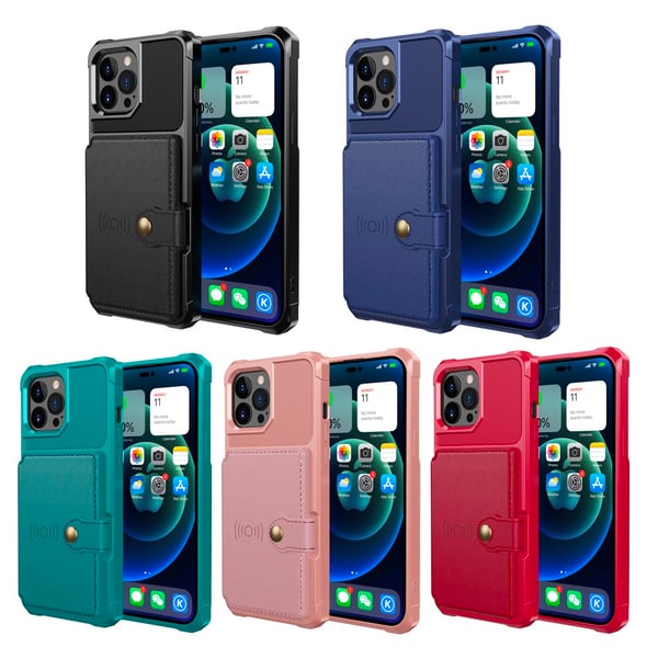iPhone 14 Pro Max - Effektfullt Stilrent Skal med Korthållare
