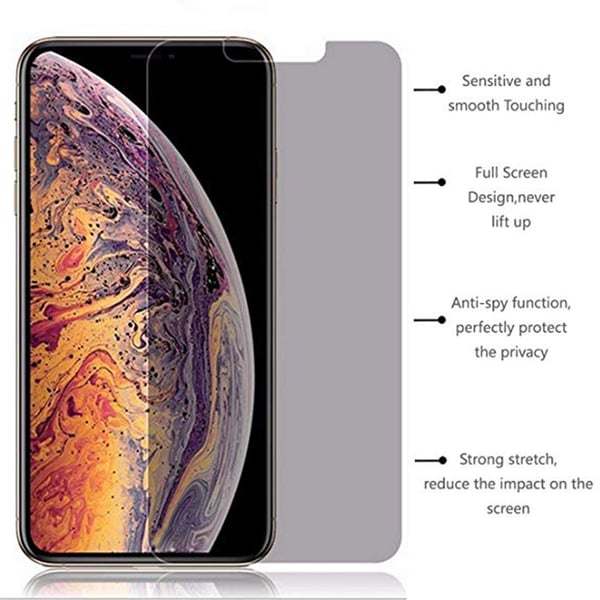 iPhone XR 3-PACK Anti-Spy Skärmskydd 9H Screen-Fit