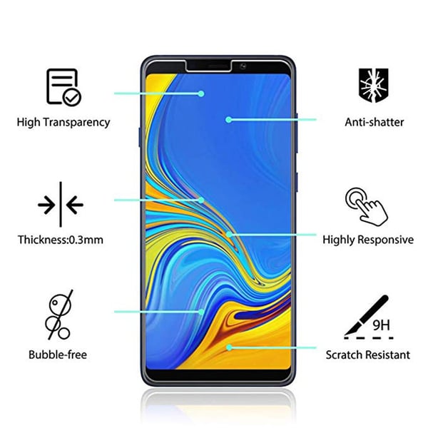 3-PACK Samsung Galaxy A9 (2018) Standard Skärmskydd HD 0,3mm