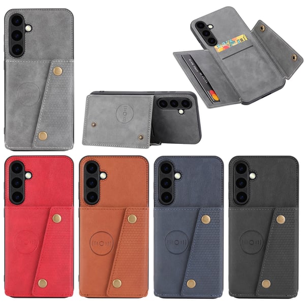 Lyxigt PC-läder Retro Flip Fashion Plånboksfodral för Galaxy S23 FE