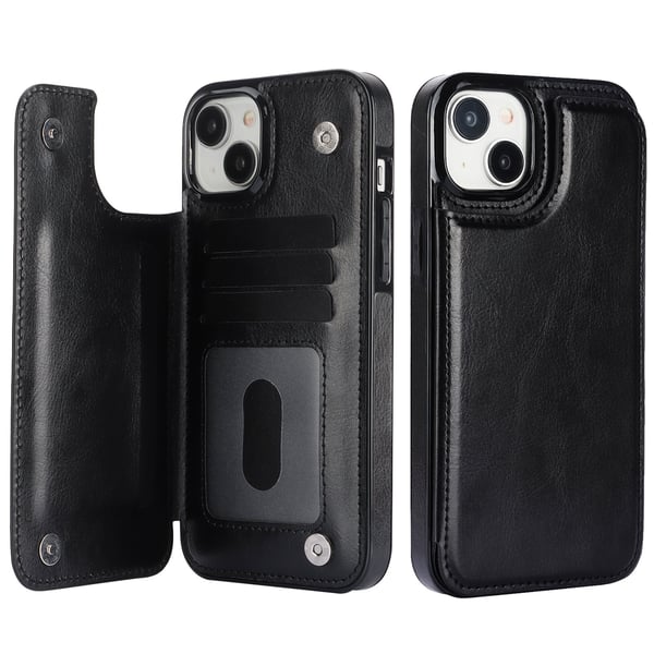 Iphone 15 - Läder Fodral med 3-kortfack