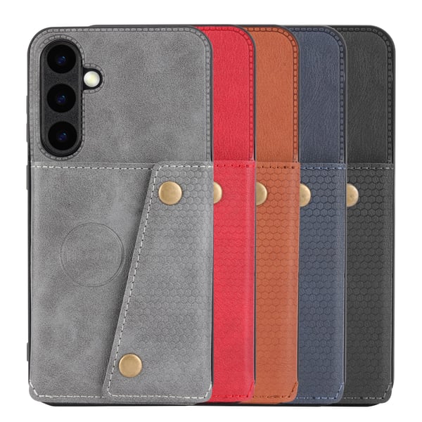 Lyxigt PC-läder Retro Flip Fashion Plånboksfodral för Galaxy S23 FE