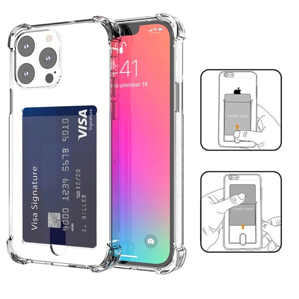 iPhone 14 Pro Max - Skal med Korthållare & Hydrogel Skärmskydd