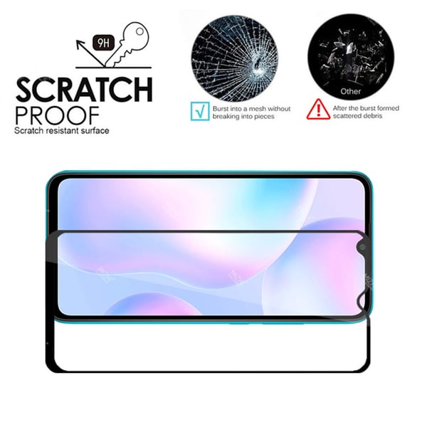 Heltäckande Härdat Glas 2.5D Skärmskydd Redmi 9C NFC (2-pack)