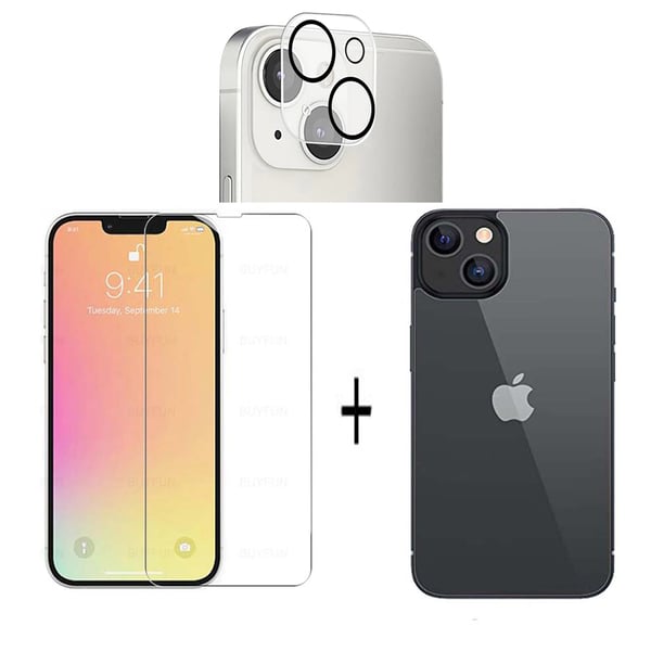 3-PACK 3-in-1 iPhone 13 Fram- & Baksida + Kameralinsskydd