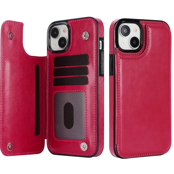 Iphone 15 - Läder Fodral med 3-kortfack