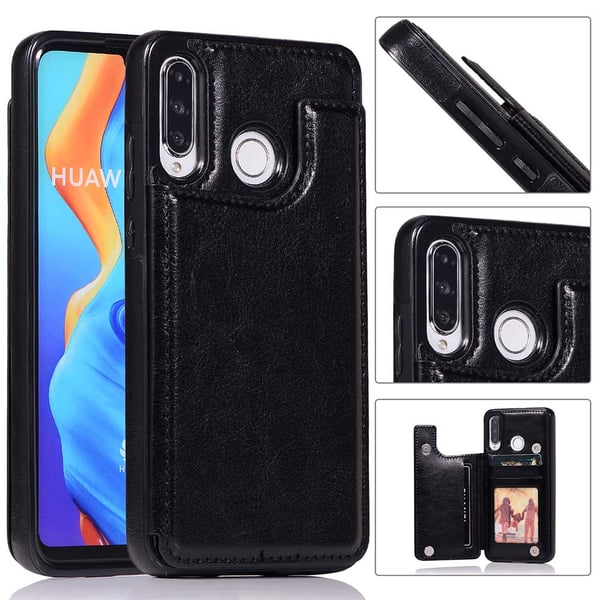 Huawei P30 Lite - Elegant Praktiskt Skal med Korthållare