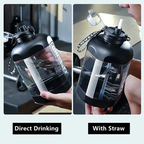 Sportig Vattenflaska 1.8L med Sugrör - Din Perfekta Partner för Fitness och Friluftsliv!