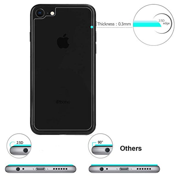 iPhone 8 3-PACK Baksida Skärmskydd 9H Screen-Fit HD-Clear.