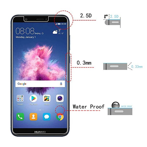 2-PACK Huawei P Smart 2018 Standard Skärmskydd HD 0,3mm