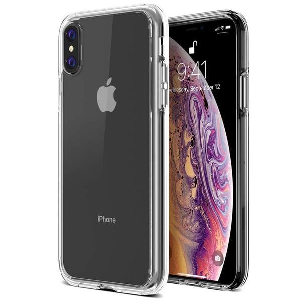 iPhone XS Max - 1 Set Stötdämpande Silikonskal med Skärmskydd