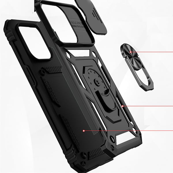 iPhone 13 Mini - Elegant Skal med Inbyggd Ringhållare för Ultimat Grepp
