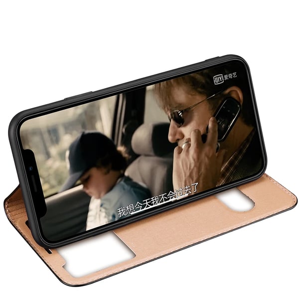 iPhone 13 Pro Max  TPU & Läderfodral med stöttåligt skydd