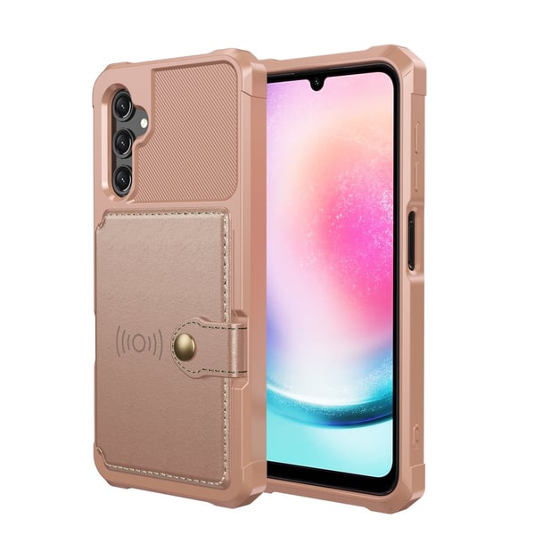 Samsung Galaxy A15 4G/5G - Plånboksfodral i PU-Läder med magnetiskt hållare