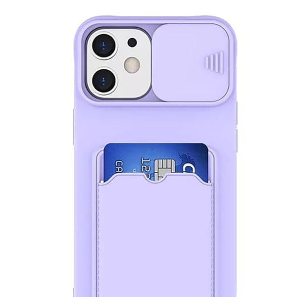 iPhone 12 - Stilrent Praktiskt Silikonskal med Kortfack