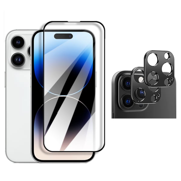 iPhone 14 Pro Sk�rmskydd + Kameralinsskydd 2.5D HD 0,3mm