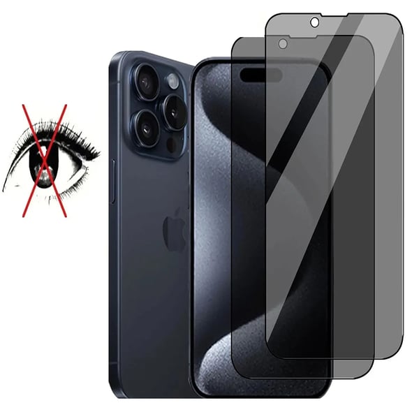 2-pack Ceramic Skärmskydd 2.5D Svart Spy för iPhone 15