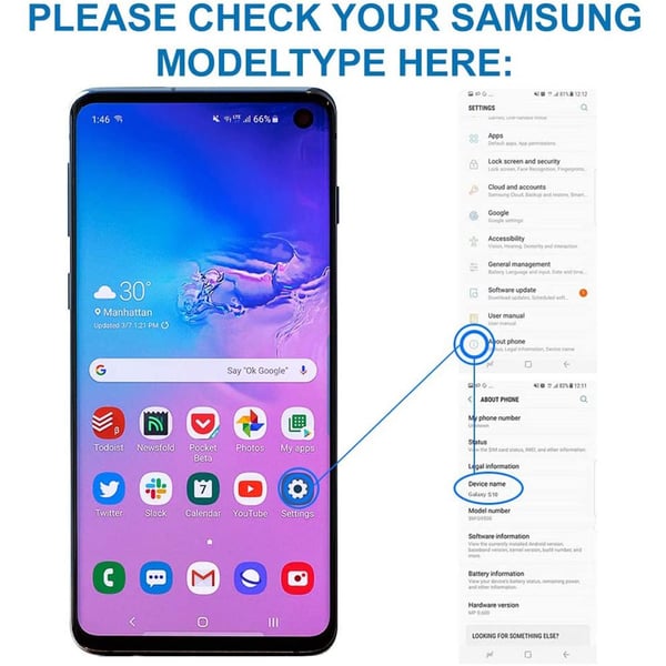 Samsung Galaxy S10 Plus Reservdel Dubbla SIM-kortshållare
