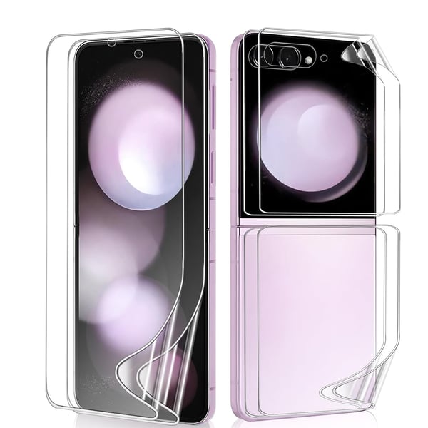 3-Pack Galaxy Z Flip 5 - 1 Set Hydrogel Skärmskydd Huvudskärm+Baksida