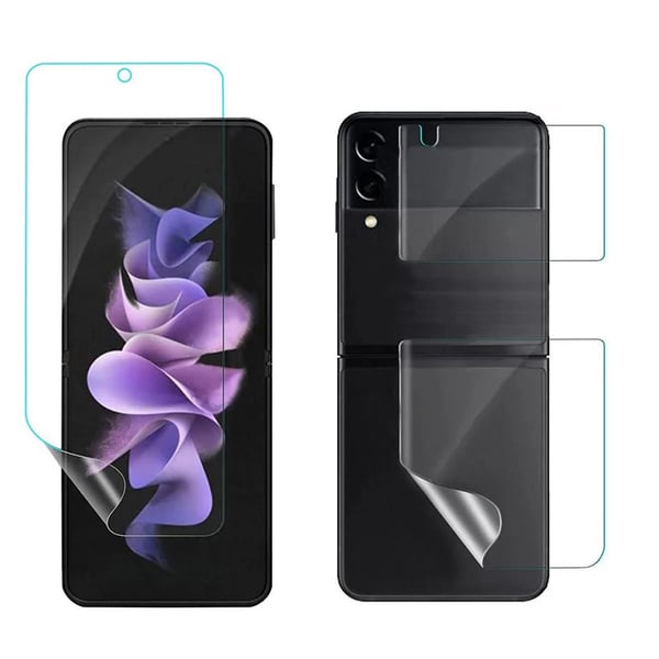 2-PACK 4-in-1 Z Flip 4 Hydrogel Skärmskydd & Kameralinsskydd