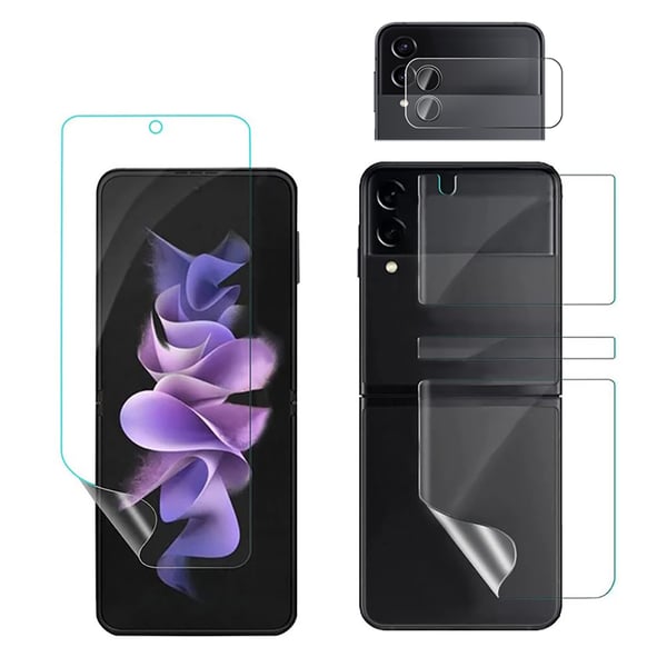 3-PACK Samsung Z flip 4 - Hydrogel Skärmskydd (inkl kameraskydd)