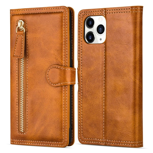 iPhone 12 Pro Max - Lyxigt Plånboksfodral med Kortfack & Dragkedja