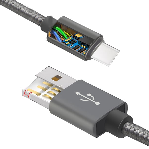 200cm USB-C/Type-C Snabbladdningskabel Från Leman (SLITSTARK)