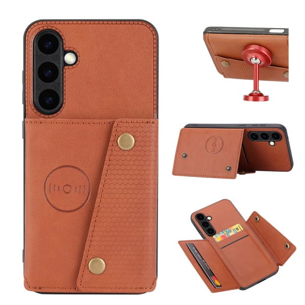 Lyxigt PC-läder Retro Flip Fashion Plånboksfodral för Galaxy S23 FE