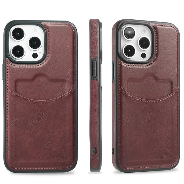 iPhone 15 Pro Max Leman Fodral med Kortfack - Slimmat & Stilrent