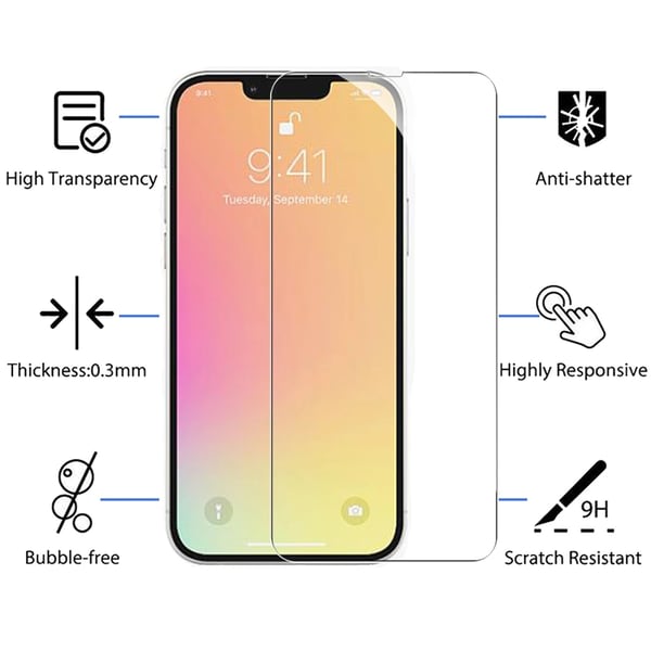 2-PACK iPhone 14 Standard Skärmskydd HD 0,3mm