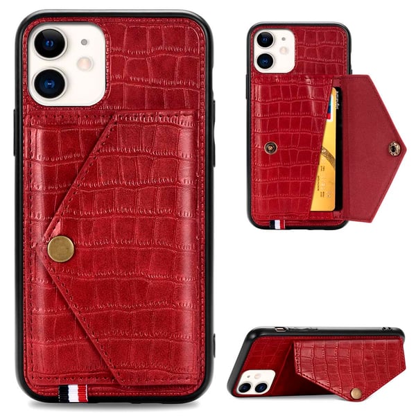 iPhone 11 - Stilrent Krokodil Skal med Kortfack