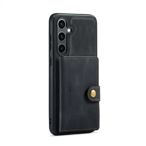 Läderplånbok med magnetiskt hållare för Galaxy S24