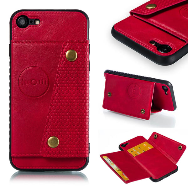 iPhone 8 - Smart Stilrent Retro Skal med Kortfack