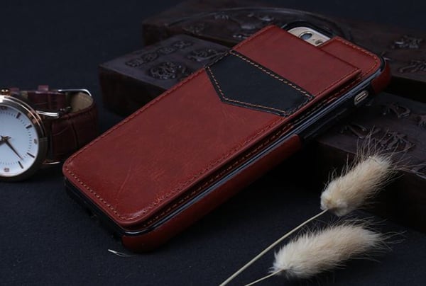 iPhone 6/6S Elegant Läderskal med plånbok/Kortfack