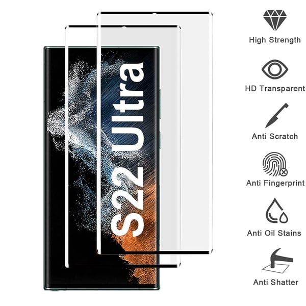3-PACK Galaxy S22 Ultra Sk�rmskydd CASE-Friendly HD 0,3mm