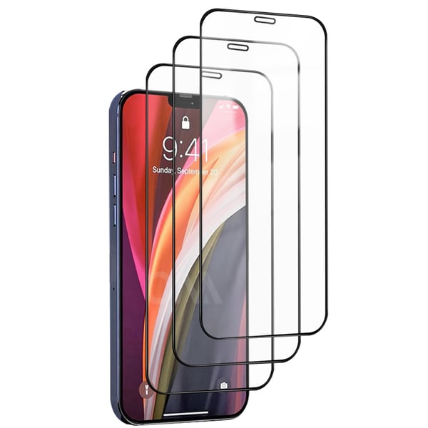 iPhone 12 Pro Max 3-PACK Skärmskydd Carbon-fiber 9H 0,3mm