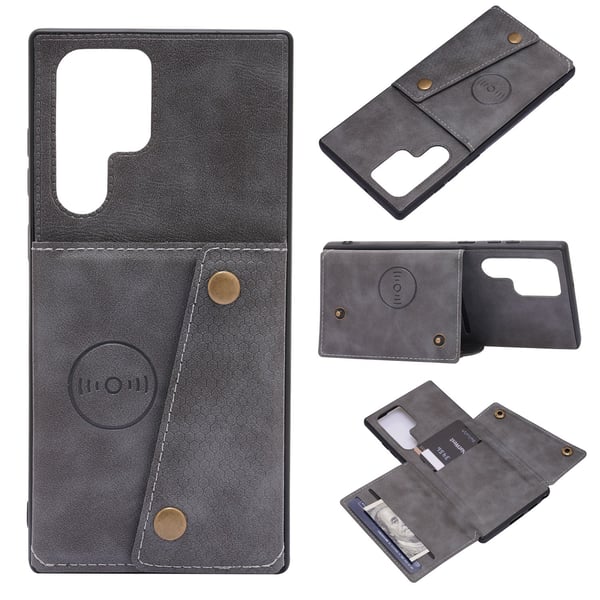 Samsung Galaxy S22 Ultra - Stilrent & Gediget Skal med Kortfack