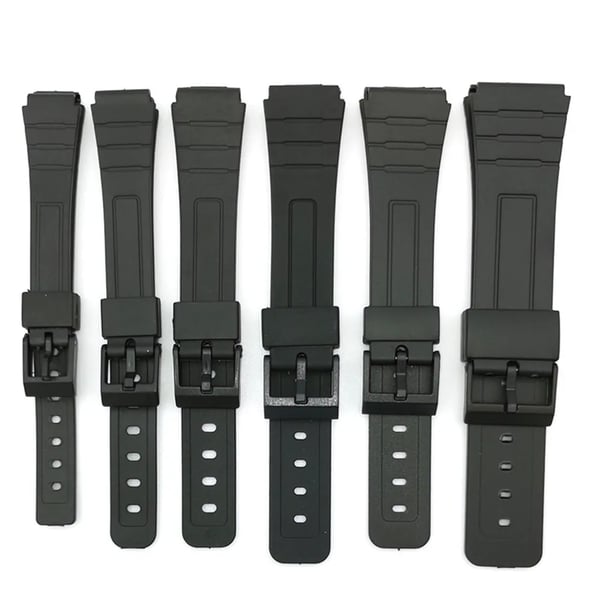 Universalt Svart Resin Armband 12-22mm för Herr/Dam Klocka