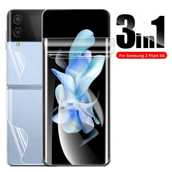 Z Flip 4 - 3in1 Hydrogel Fram- & Baksida Sk�rmskydd